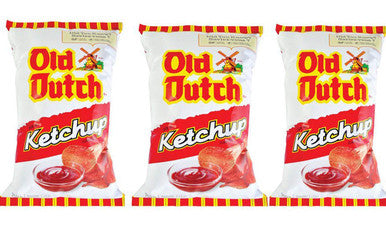 Canadian Old Dutch Potato Chips, Ketchup, Large Family size 3 Pack